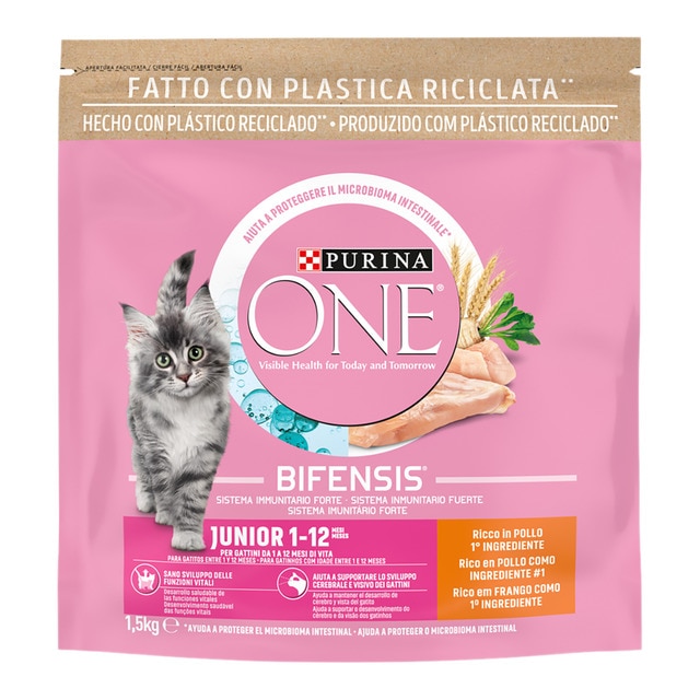 Purina One - Pienso para gatos junior Purina One Bifensis pollo y cereales integrales