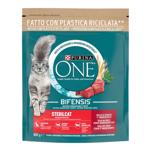 Purina One - Pienso para gatos adultos esterilizados Purina One Bifensis buey y trigo