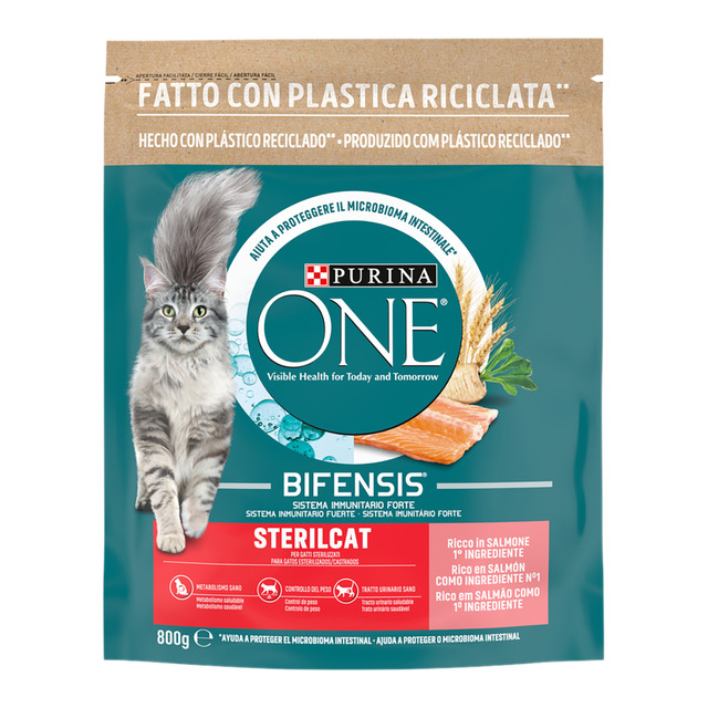 Purina One - Pienso para gatos adultos esterilizados Purina One Bifensis salmón y trigo