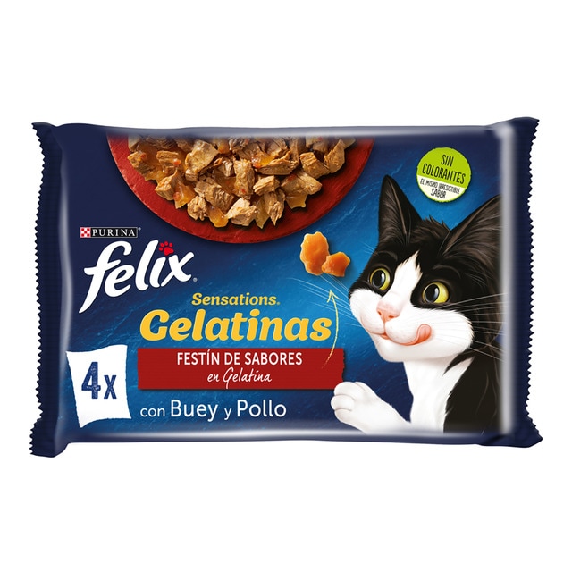 Felix Sensations - Comida húmeda para gatos Felix Sensations carnes en gelatina