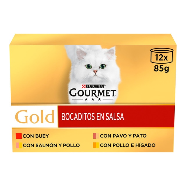 Gourmet Gold - Comida húmeda para gatos adultos Gourmet Gold bocaditos en salsa 12x85 g