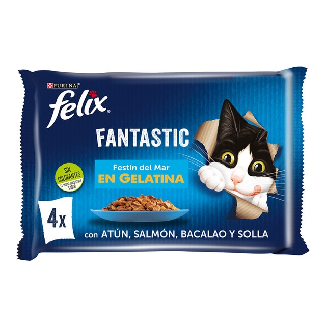 Comida húmeda para gatos adultos Felix Fantastic Festín del Mar