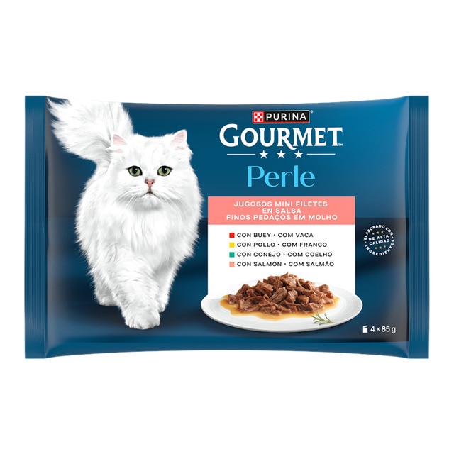 Gourmet Perle - Comida húmeda para gatos adultos Gourmet Perle finas láminas en salsa Mix