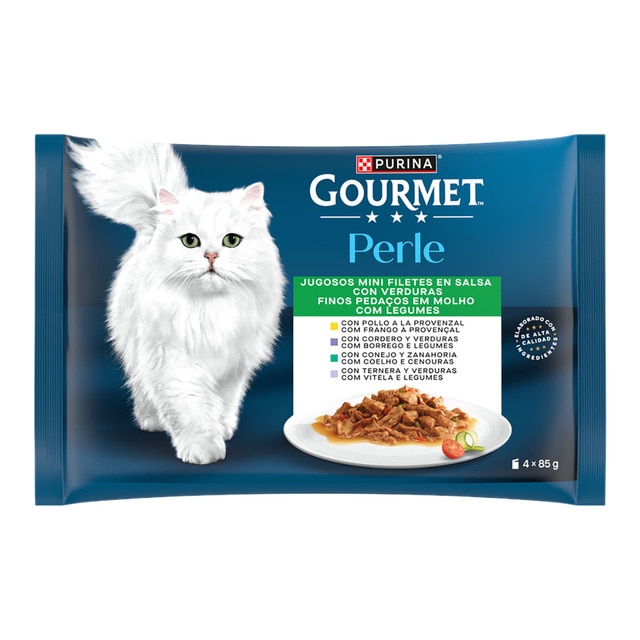 Gourmet Perle - Comida húmeda para gatos adultos Gourmet Perle mini filetes en salsa 4 x 85 g