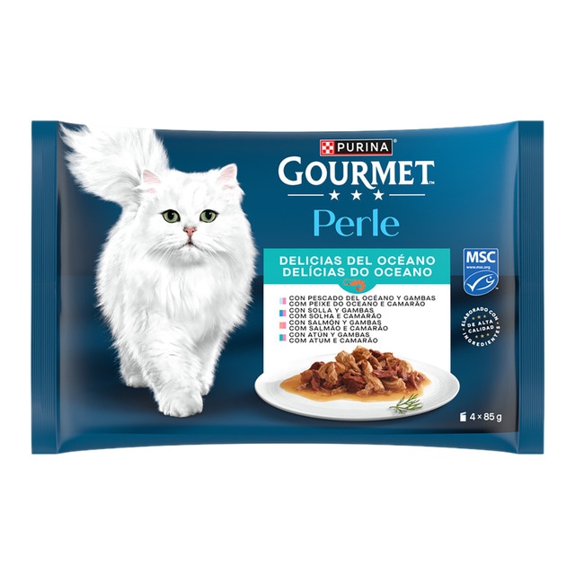 Gourmet Perle - Comida húmeda para gatos adultos Gourmet Perle Delicias del Océano 4 x 85 g
