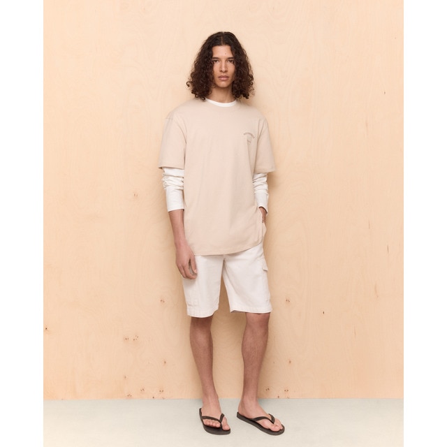 Easy Wear - Bermuda de algodón multibolsillos de hombre tinte en prenda.