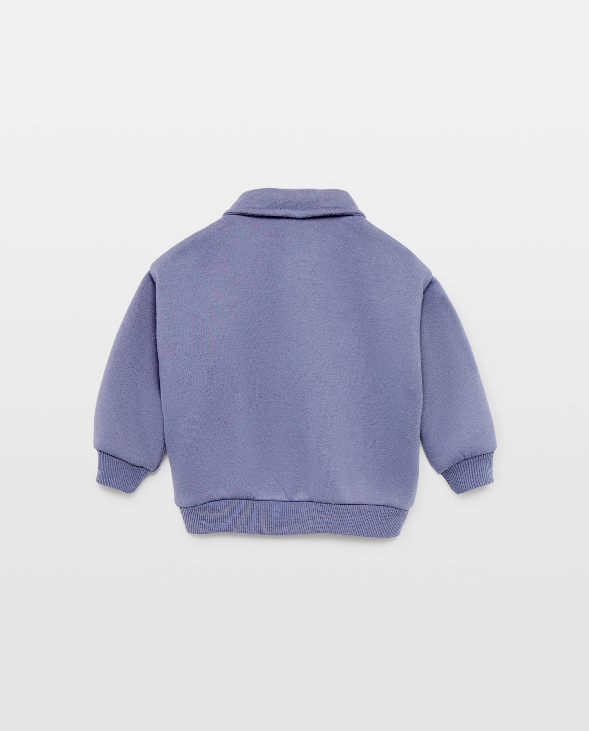 Sudadera de bebé cuello polo con media cremallera 400 Azul-2