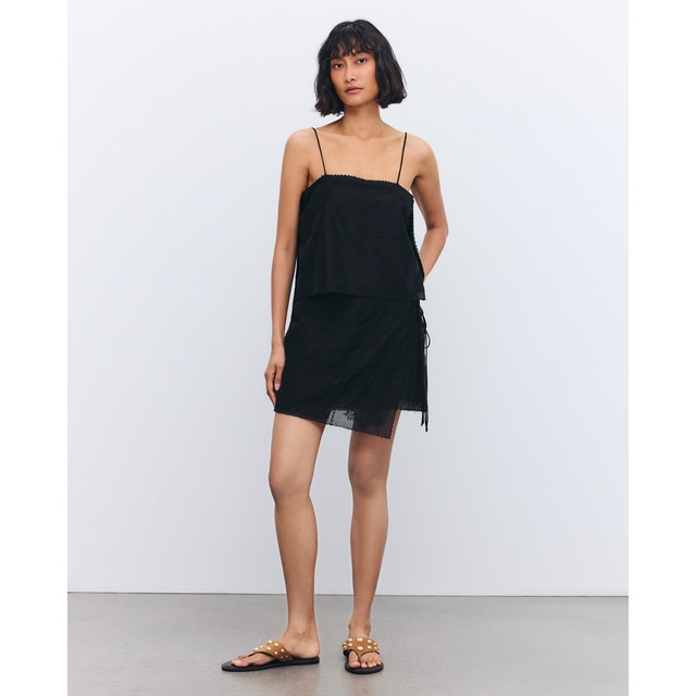 Tintoretto - Falda corta pareo con lazada y bordados.