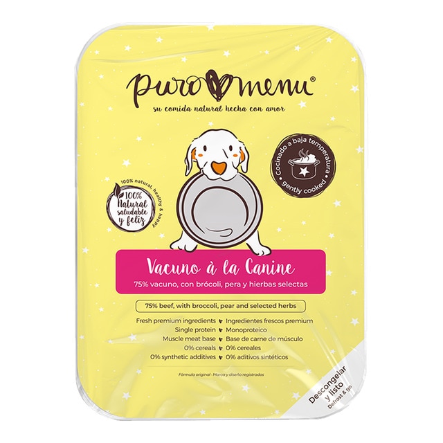 Puromenu - Comida húmeda para perros adultos mini Puromenu vacuno