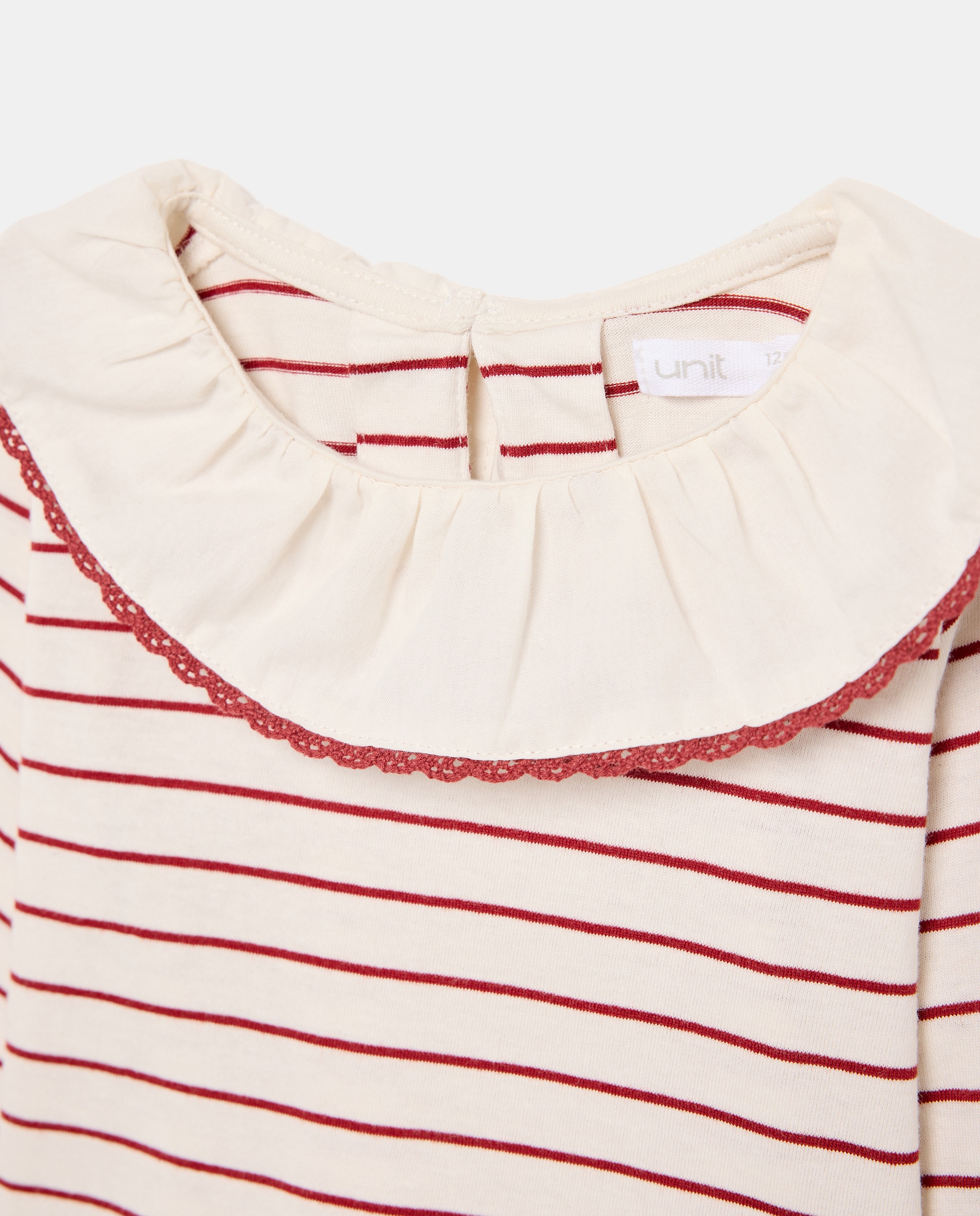 Camiseta bebé niña cuello volante 291 Berenjena-3