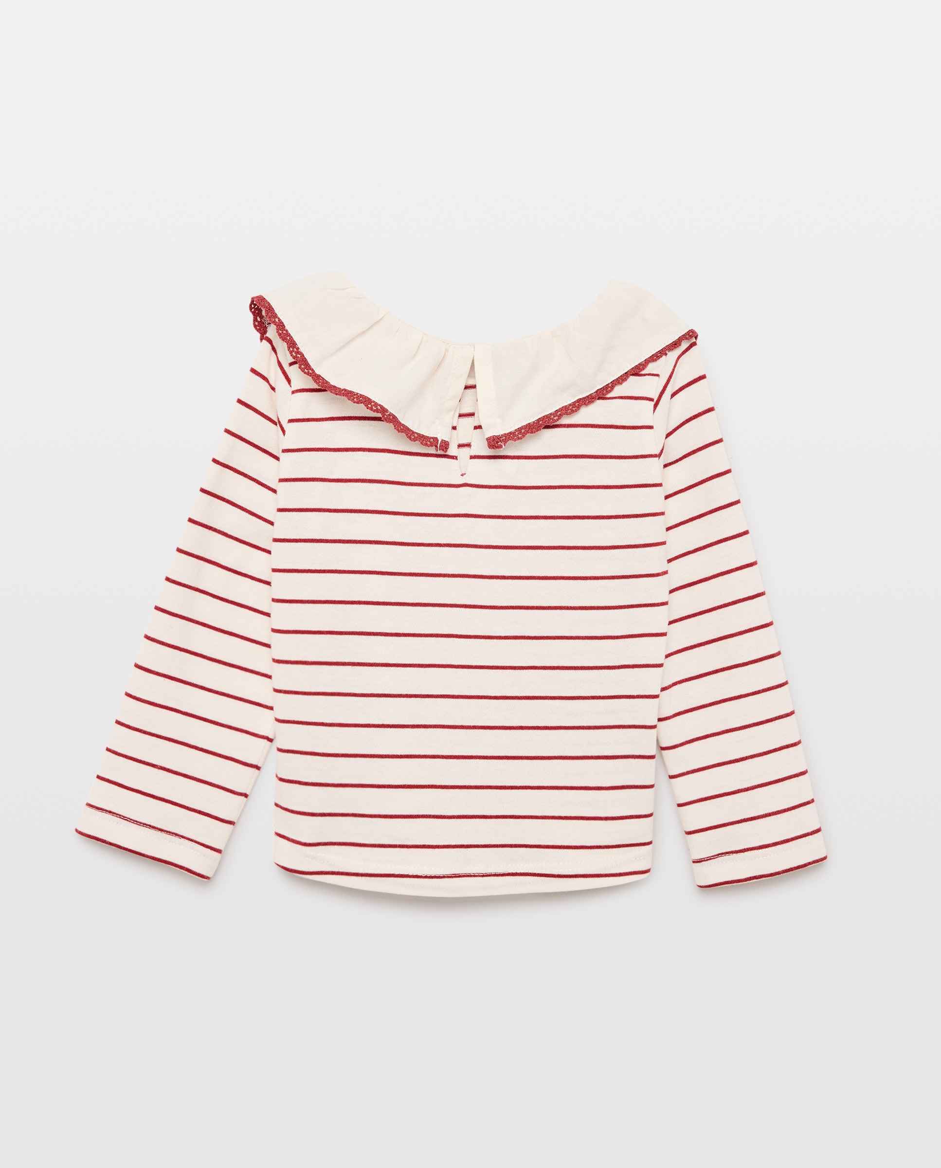 Camiseta bebé niña cuello volante 291 Berenjena-2