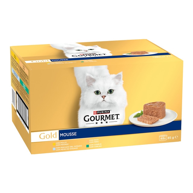Gourmet Gold - Comida húmeda para gatos adultos Gourmet Gold Mousse multivariedad 48 x 85 g