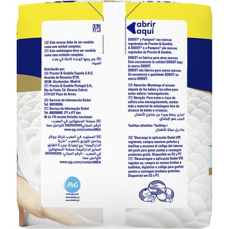 Toallitas infantiles Aqua Pure con algodón pack 6 paquetes 48 unidades 0% perfume, alcohol y plástico - Dodot