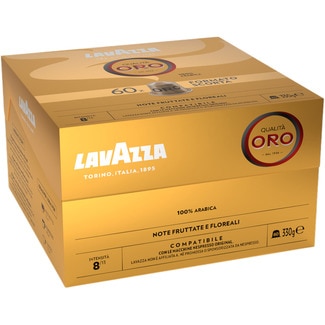 Café natural Qualitá Oro 100% Arábica intensidad 8/13 estuche 60 cápsulas compatibles con máquinas Nespresso - Lavazza