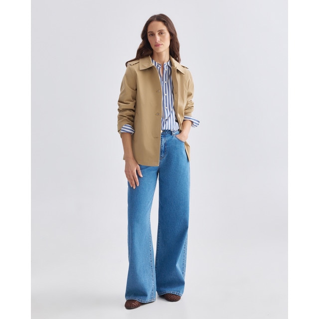 Lauren Ralph Lauren - Gabardina de mujer corta con botones.