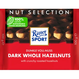 Ritter Sport Chocolate Preto com Avelãs embalagem 100 g