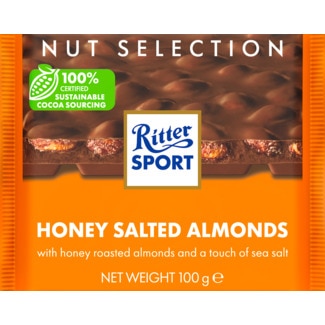 Ritter Sport Chocolate com Amêndoas, Mel e Sal embalagem 100 g