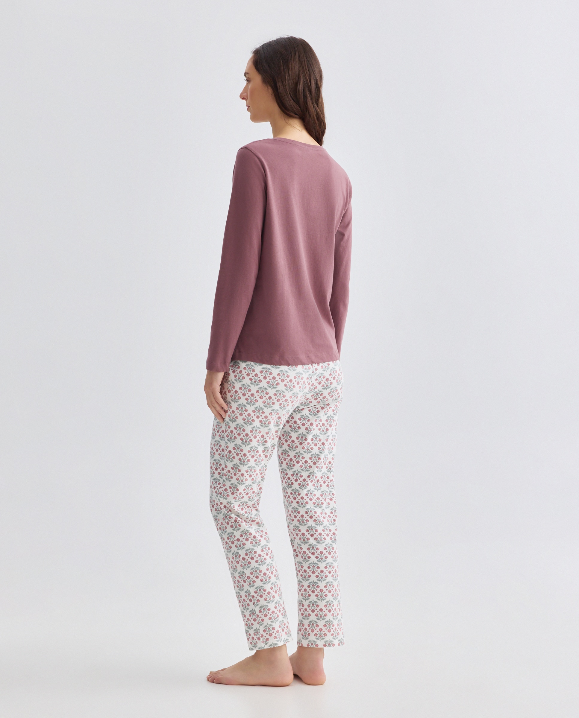 Pijama mujer algodón estampado 282 Malva-2