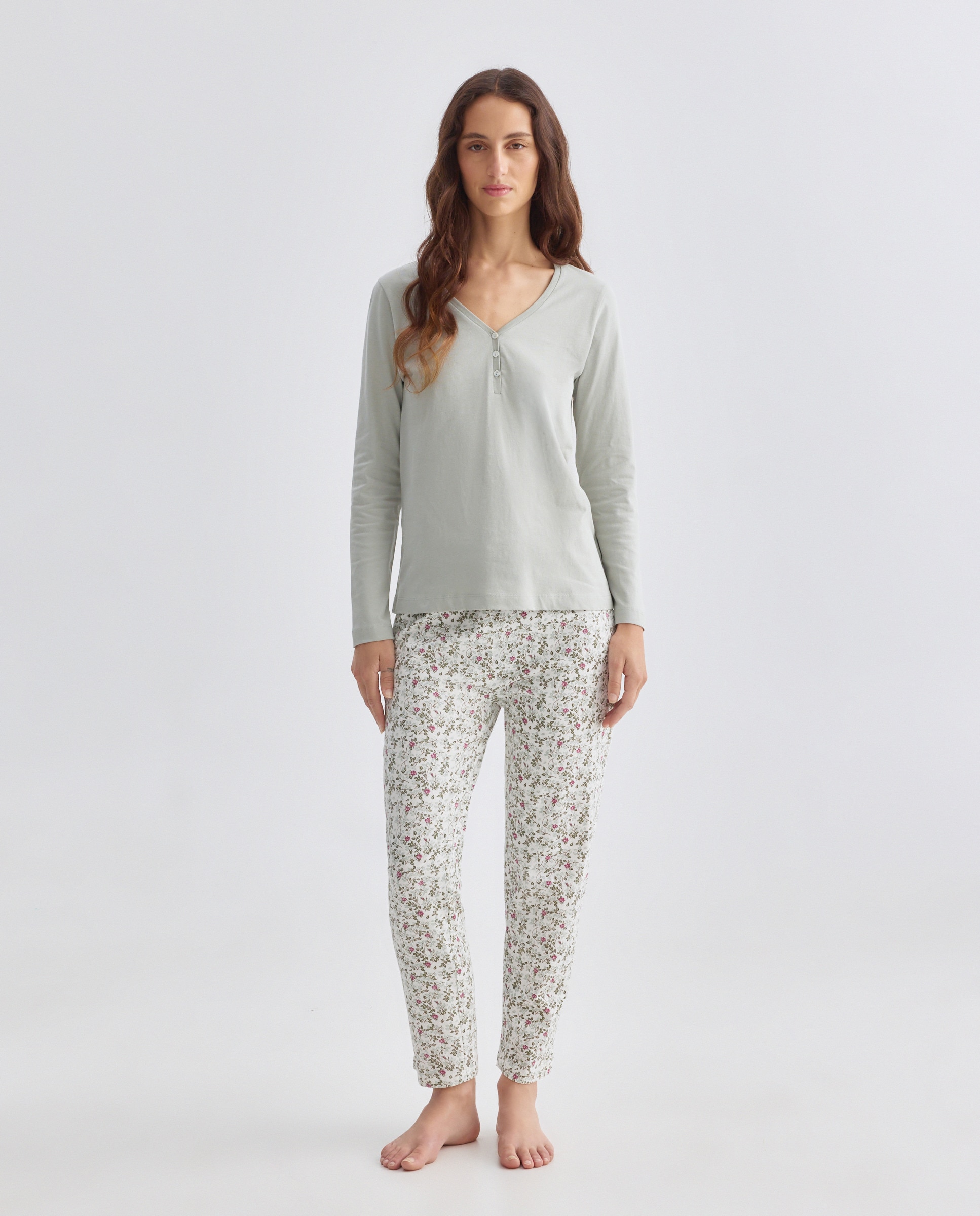 Imagen 0 de Pijama mujer algodón estampado