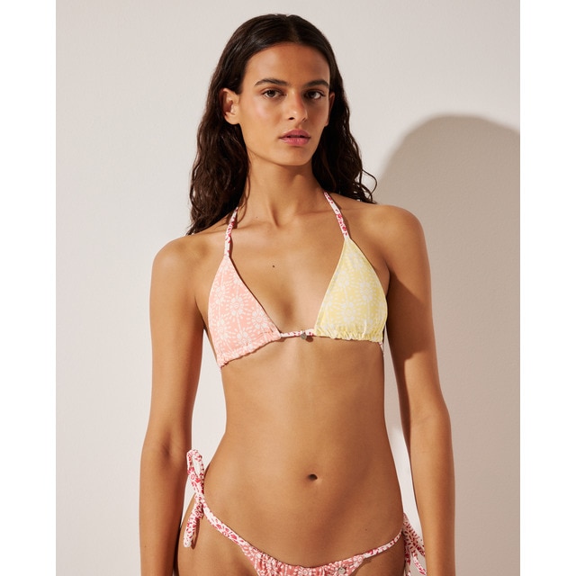Green Coast - Top bikini estampado.