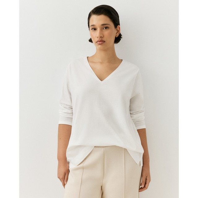 Couchel - Camiseta de mujer de manga larga con cuello caja.
