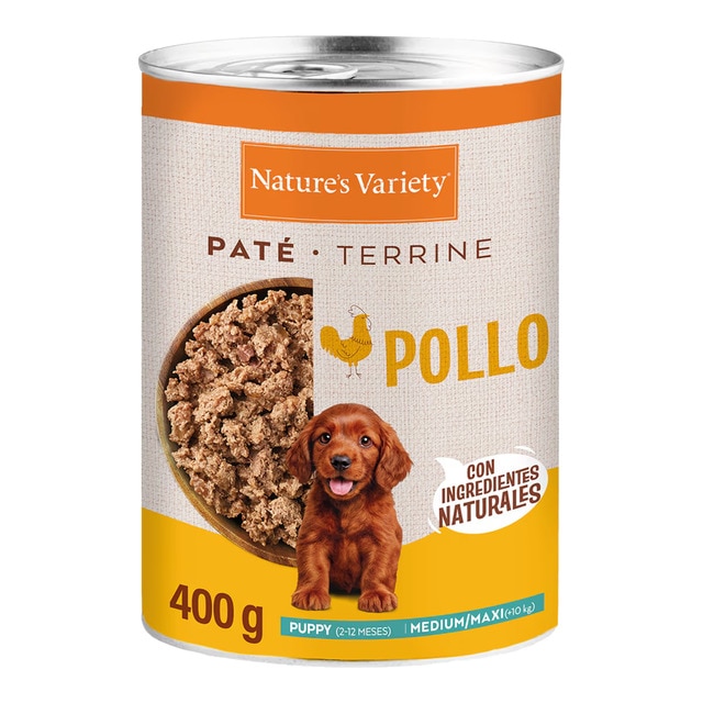 Nature's Variety - Comida húmeda para perros cachorros medianos y grandes Nature´s Variety paté pollo 400g