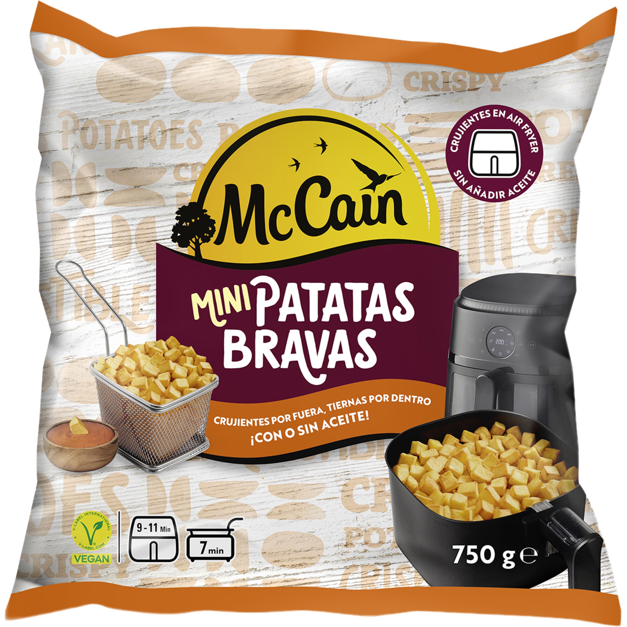mini patatas bravas con o sin aceite