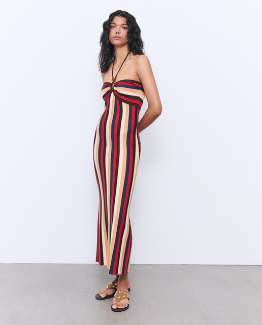 Vestido de punto multirayas