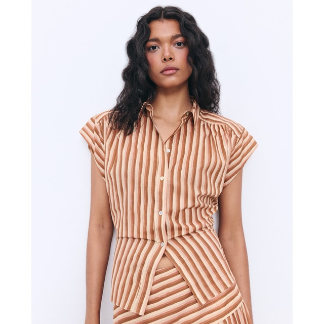 Tintoretto - Blusa sin mangas de mujer con rayas.