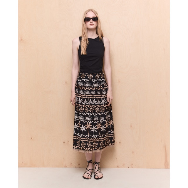 Easy Wear - Falda midi popelín.