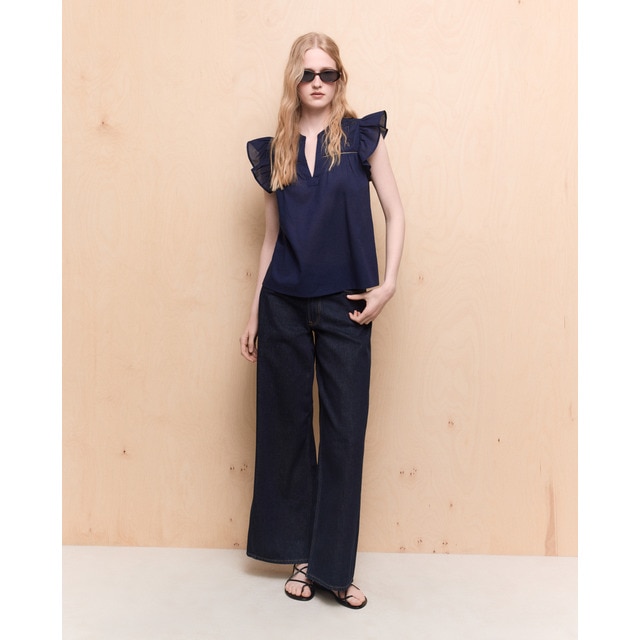 Easy Wear - Blusa popelín de mujer bordada.