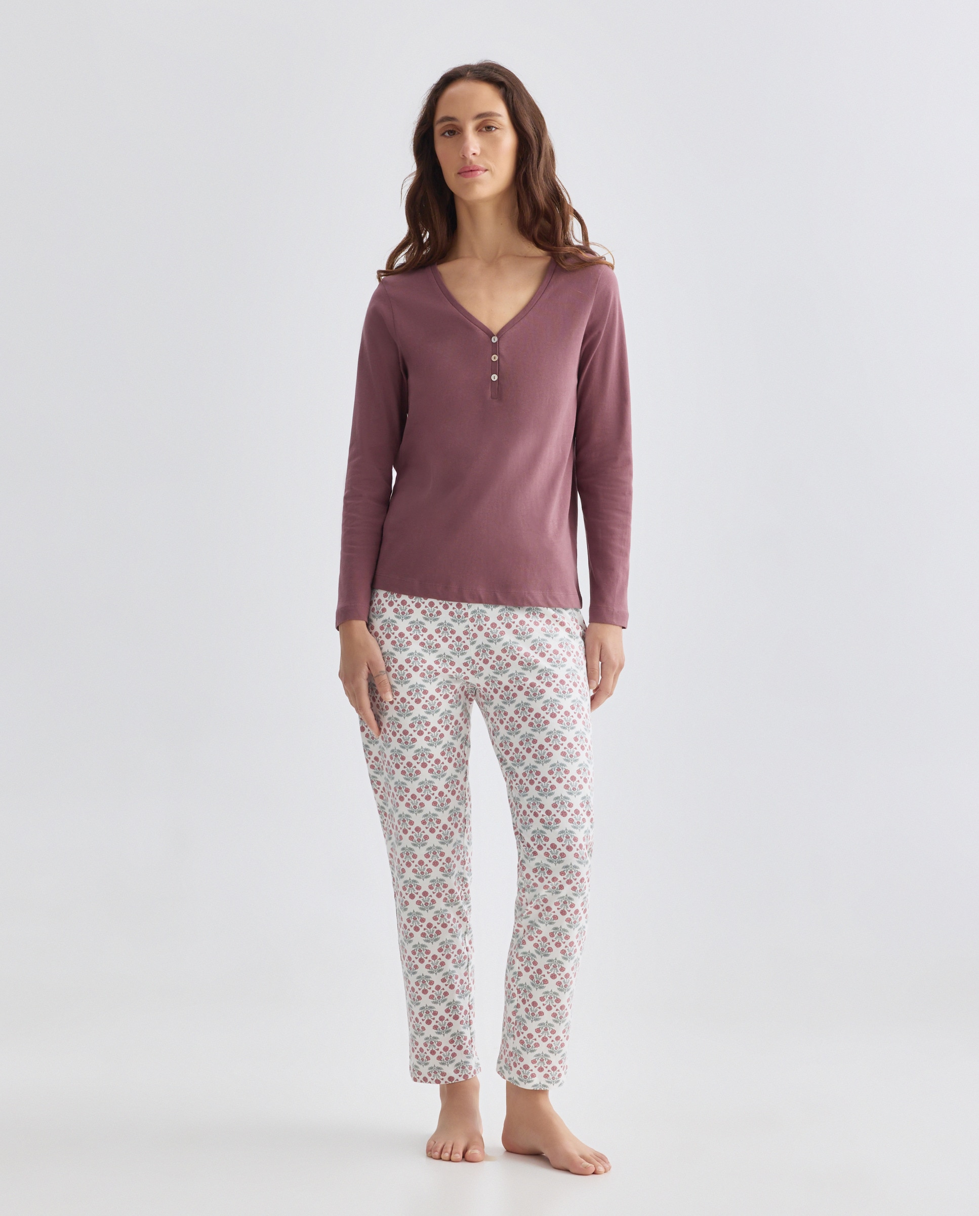 Imagen 0 de Pijama mujer algodón estampado