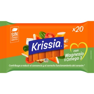 Surimi en barritas con magnesio y omega 3 sin gluten y sin lactosa 20 unidades estuche 300 g - Krissia
