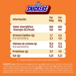 Natillas sabor snickers pack 4 unidades 90 g - Danone Danet