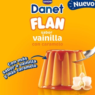 Flan sabor vainilla pack 4 unidades 95 g - Danone Danet