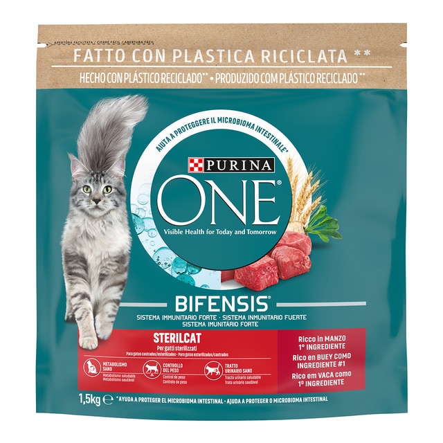 Purina One - Pienso para gatos adultos esterilizados Purina One Bifensis buey y trigo.