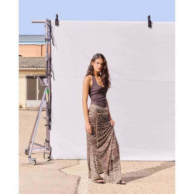 Easy Wear - Falda midi estampado de mujer.