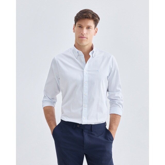 Hackett - Camisa de hombre classic fit a rayas anchas.