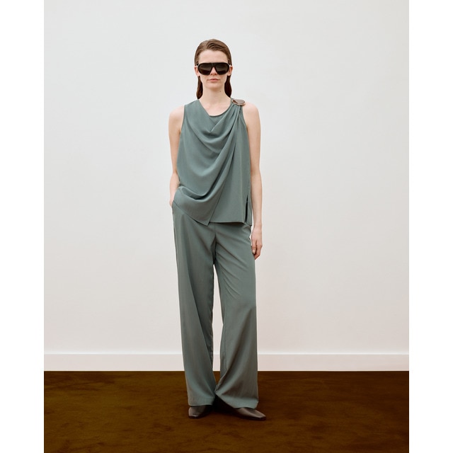 Woman Limited El Corte Inglés - Pantalón ancho fluido con goma de mujer.