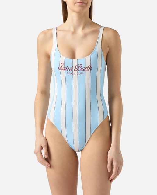 MC2 Saint Barth - Bañador de mujer rayas azul.