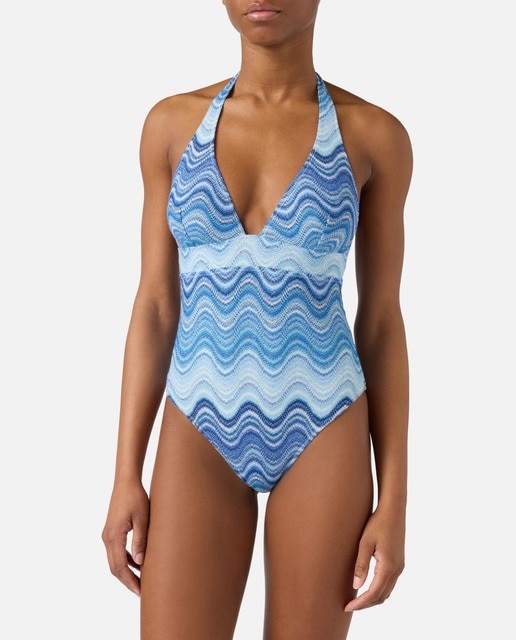 MC2 Saint Barth - Bañador de mujer de rayas atado en el cuello.