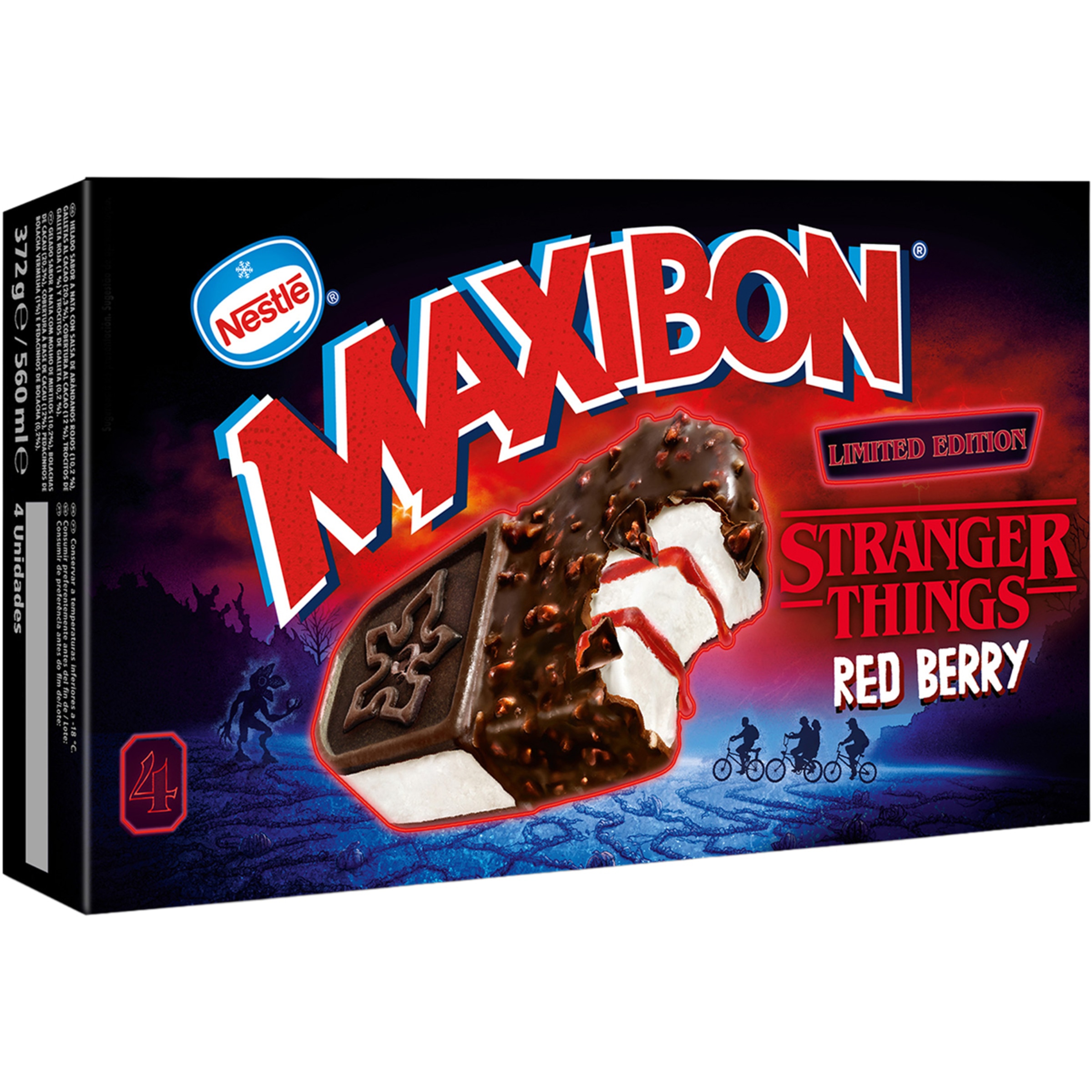 helado sándwich Red Berry Stranger Thins 4 unidades Edición Limitada