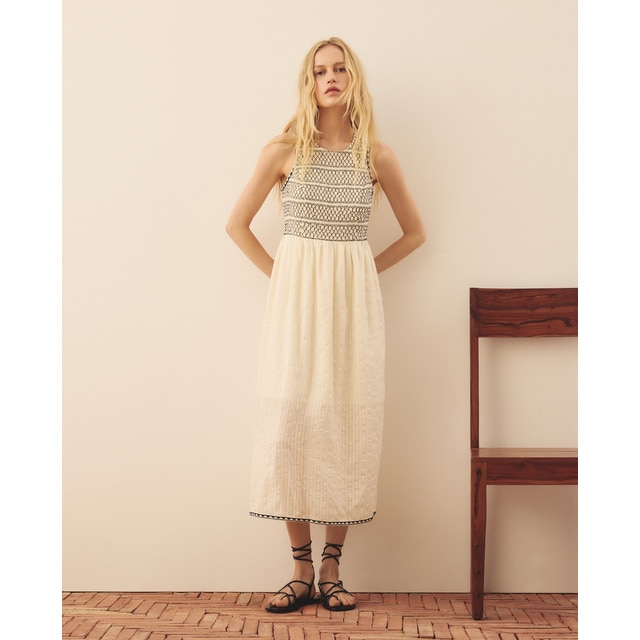 Southern Cotton - Vestido con goma de canilla.