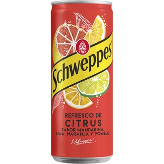 refresco de citrus sabor mandarina, lima, naranja y pomelo con gas