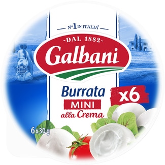 Burrata italiana de vaca mini envase 180 g neto escurrido - Galbani