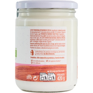 Kéfir de oveja natural desnatado 0% m.g. ecológico tarro 420 g - El Cantero De Letur