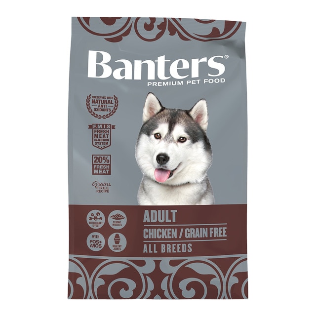 Banters - Pienso para perros adultos Grain Free Banters pollo