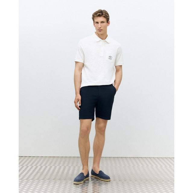 Dustin - Bermuda hombre sport básica con lino regular.