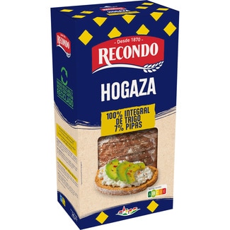 pan de hogaza tostado 100% integral con 7% de pipas