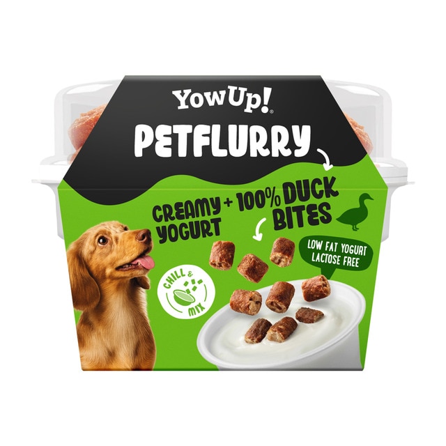 Yow Up - Yogur Petflurry con Topping sin lactosa para perros y gatos Yo wup pato 125 g.